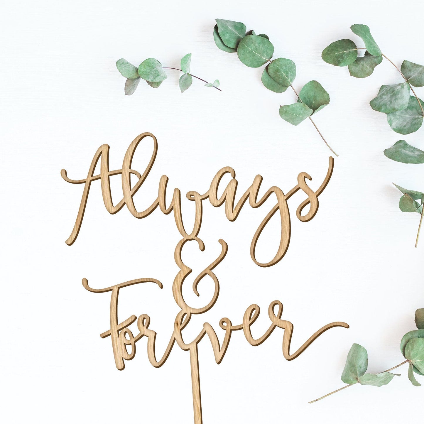 Always and Forever Wedding Cake Topper - Faux Theory Design