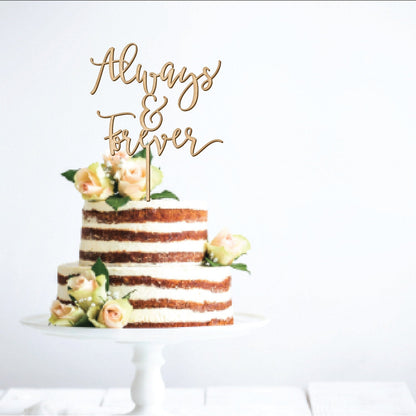 Always and Forever Wedding Cake Topper - Faux Theory Design