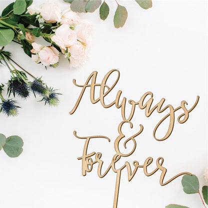 Always and Forever Wedding Cake Topper - Faux Theory Design