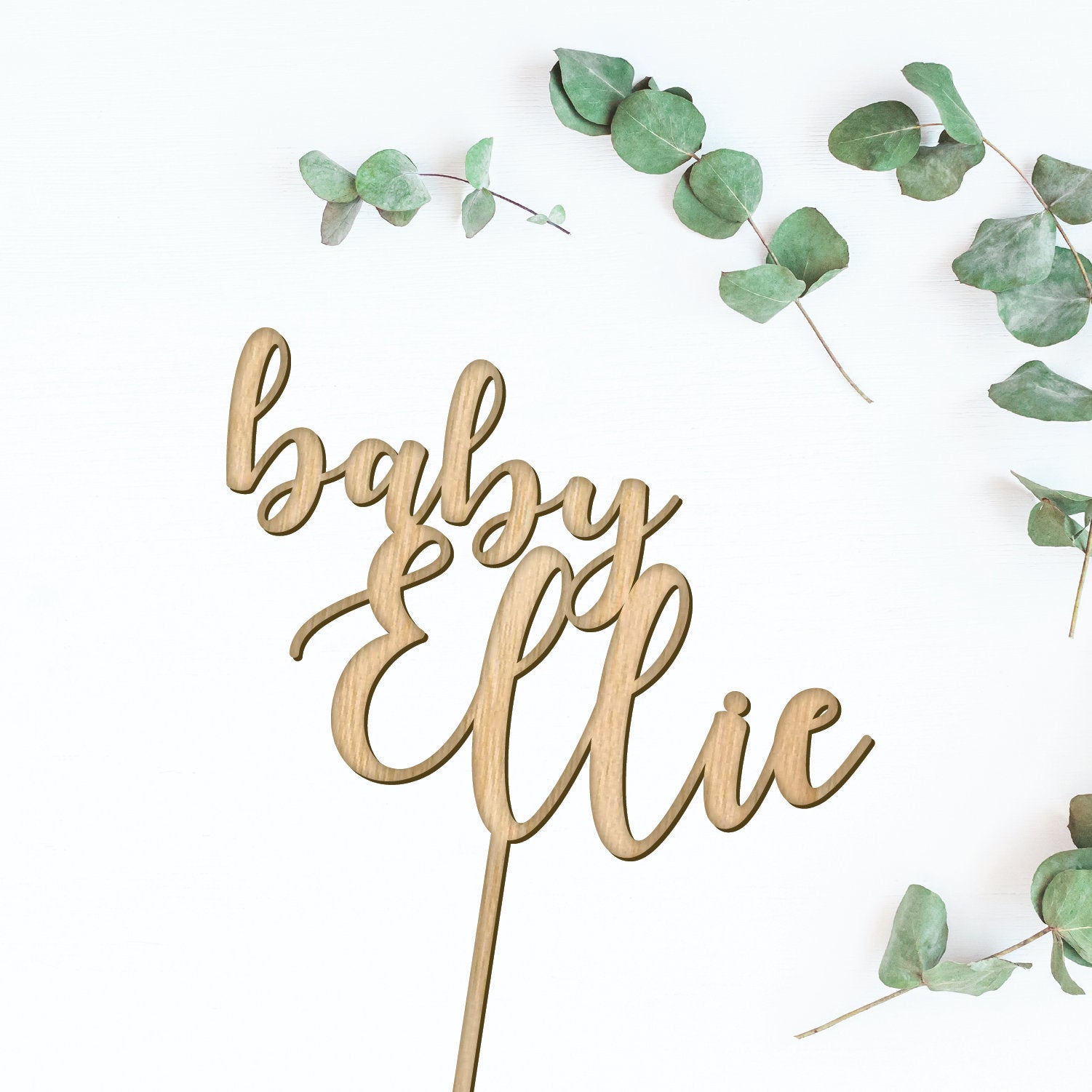 Baby Shower Name Cake Topper - Faux Theory Design