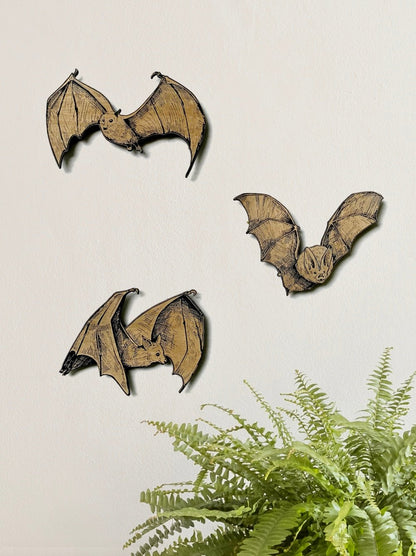 Bat Trio Wall Hanging - Faux Theory Design