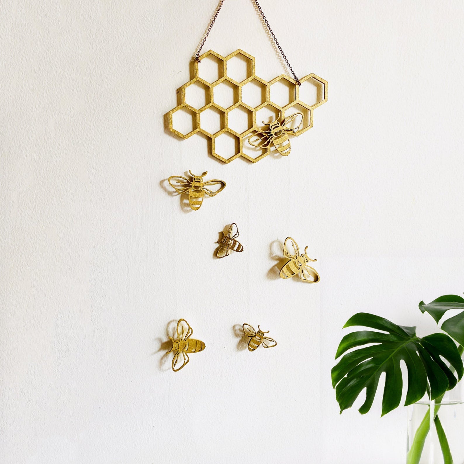 Bee Honeycomb Wall Hanging - Faux Theory Design