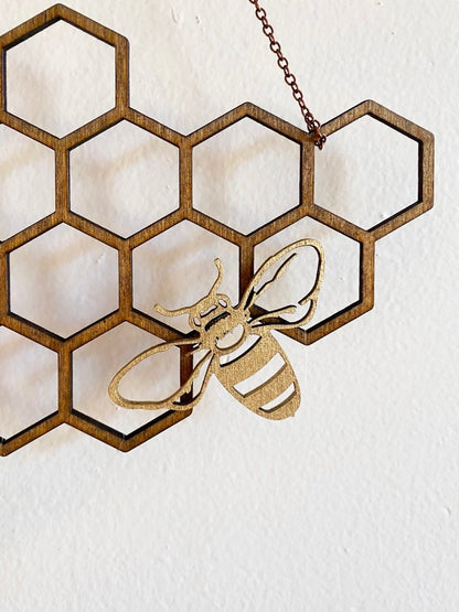 Bee Honeycomb Wall Hanging - Faux Theory Design