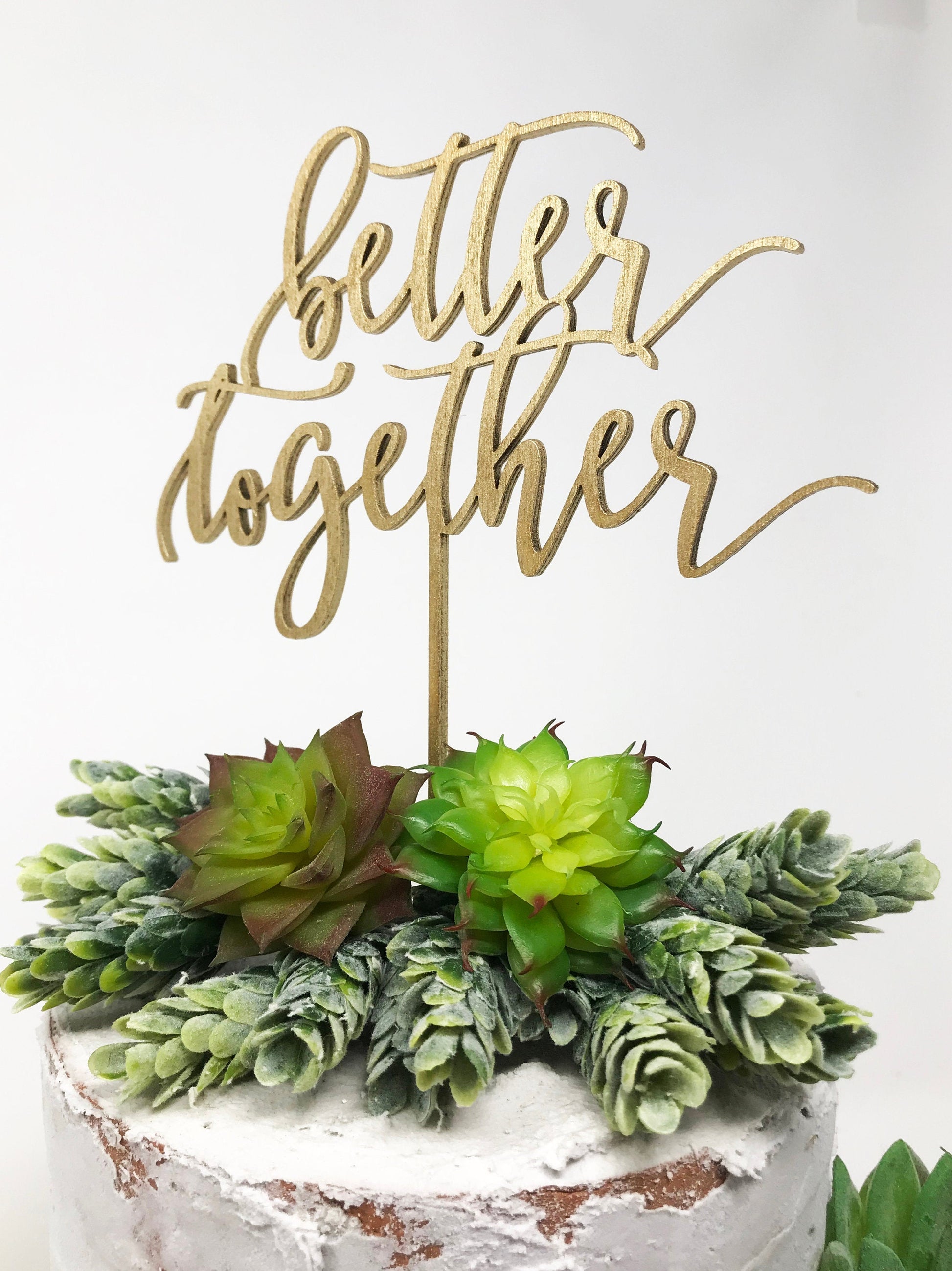 Better Together Wedding Cake Topper - Faux Theory Design