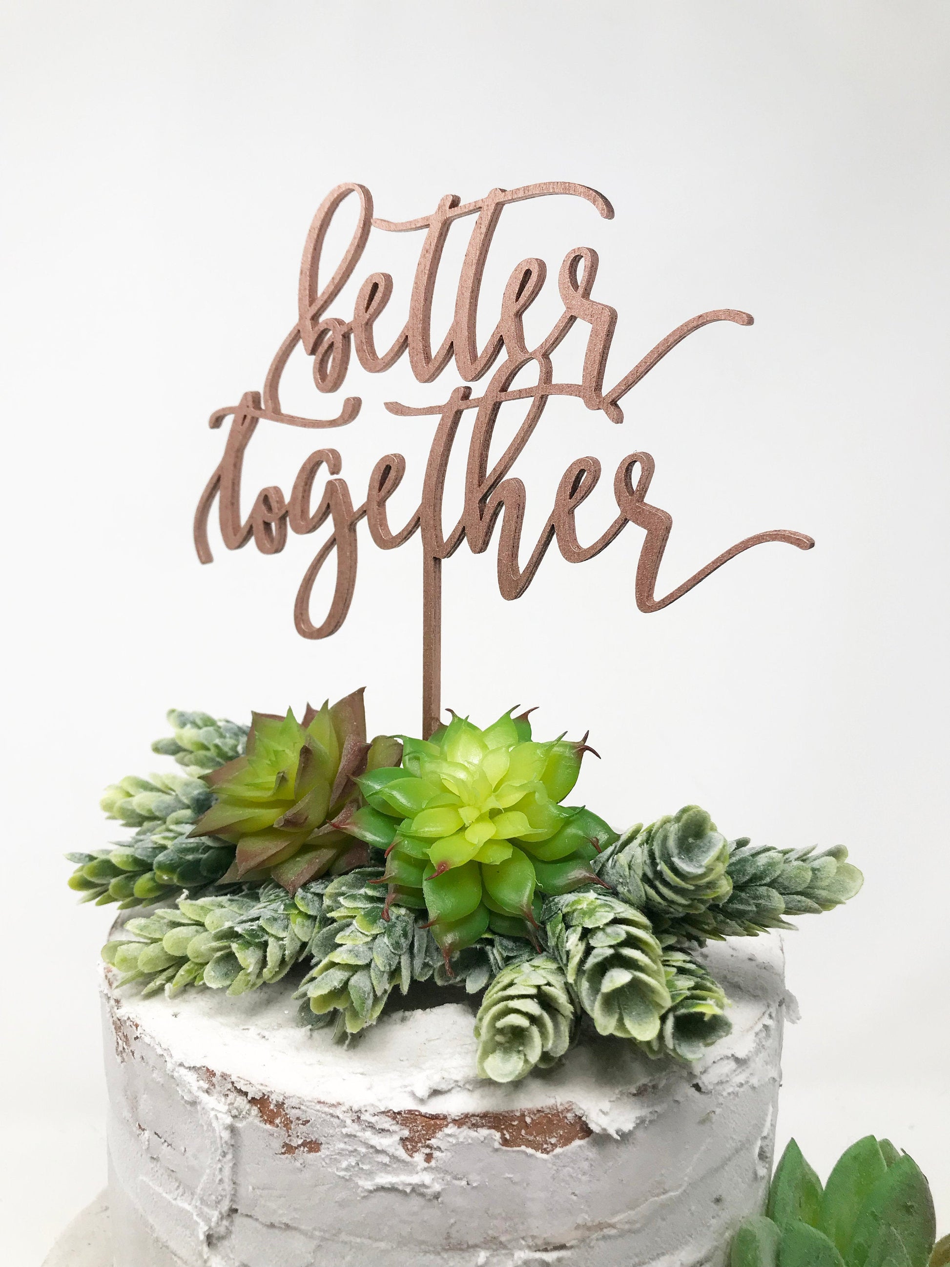 Better Together Wedding Cake Topper - Faux Theory Design