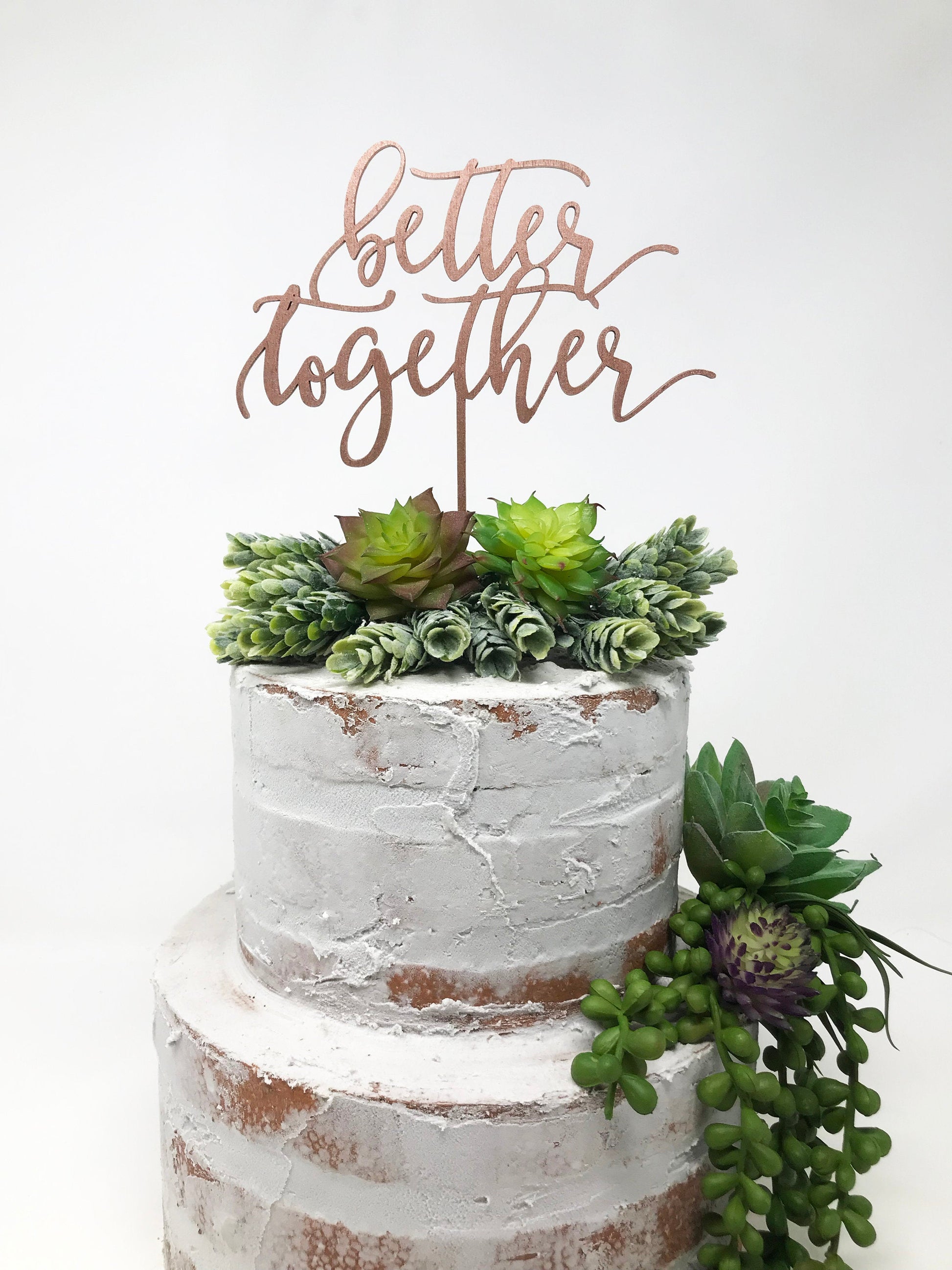 Better Together Wedding Cake Topper - Faux Theory Design