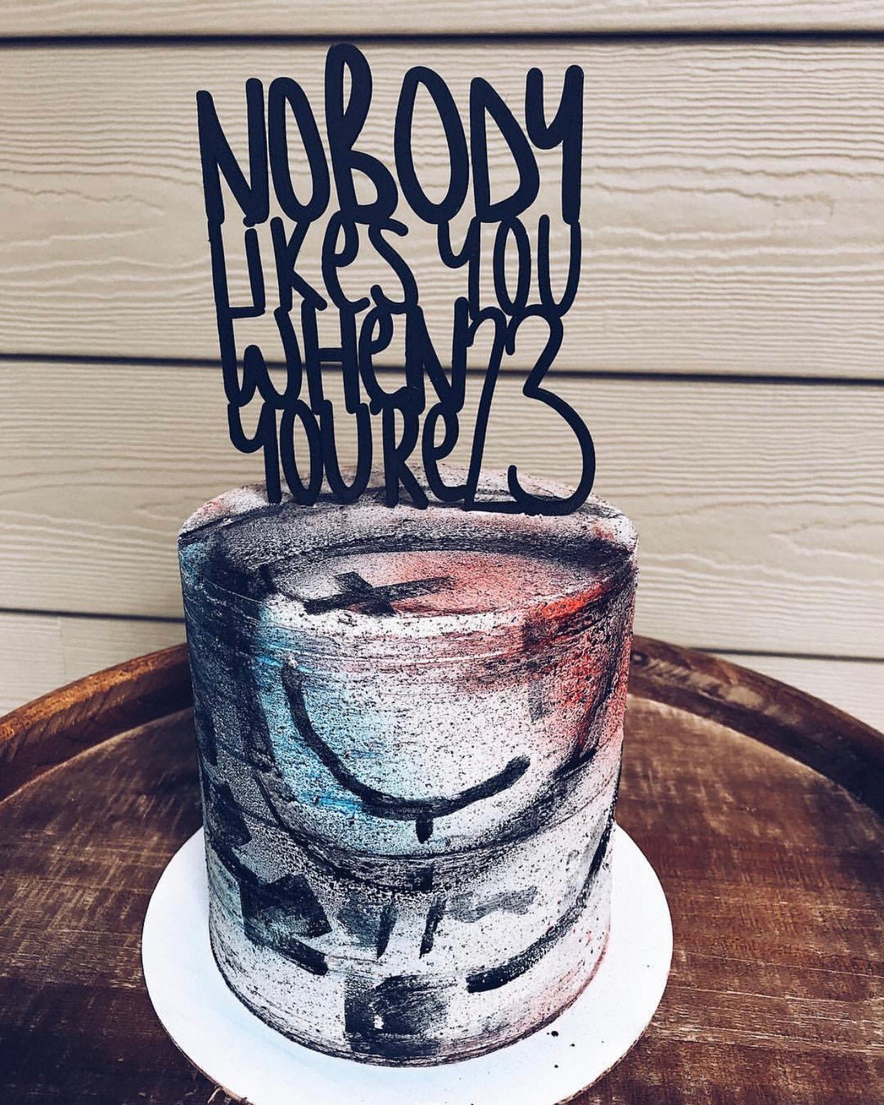 Custom Cake Topper - Faux Theory Design