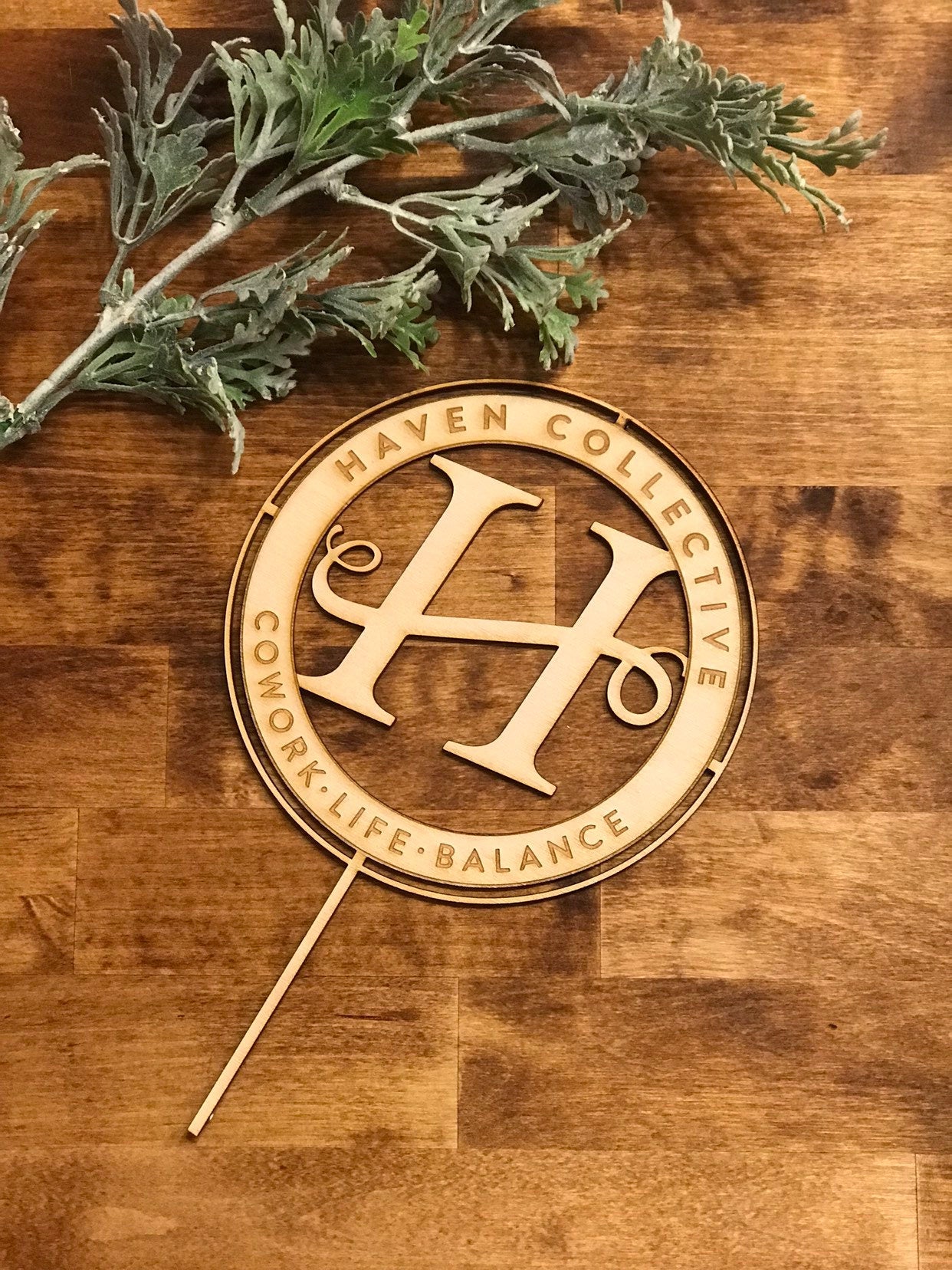 Custom LOGO Cake Topper - Faux Theory Design