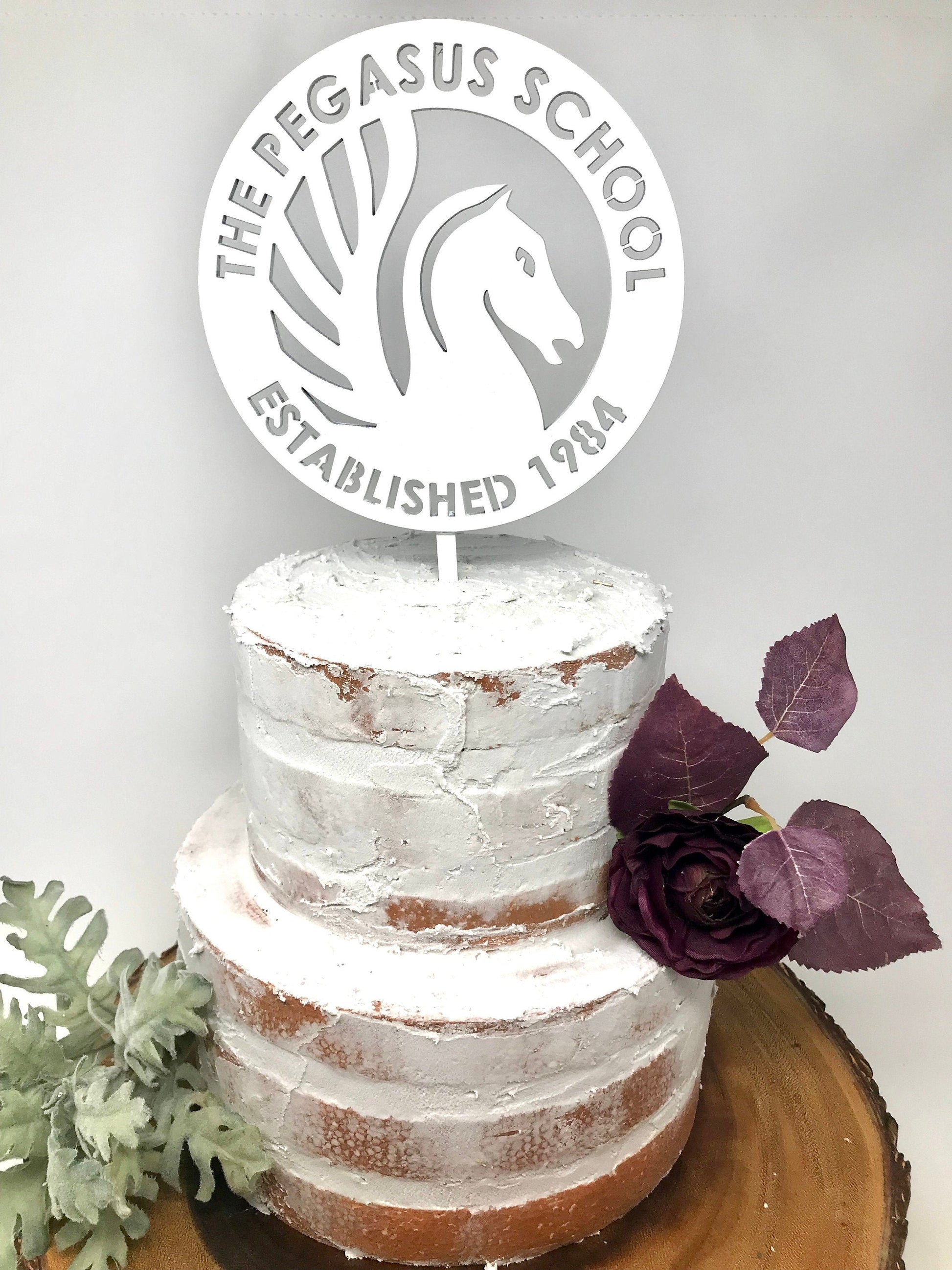 Custom LOGO Cake Topper - Faux Theory Design