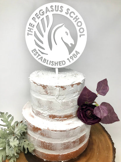 Custom LOGO Cake Topper - Faux Theory Design
