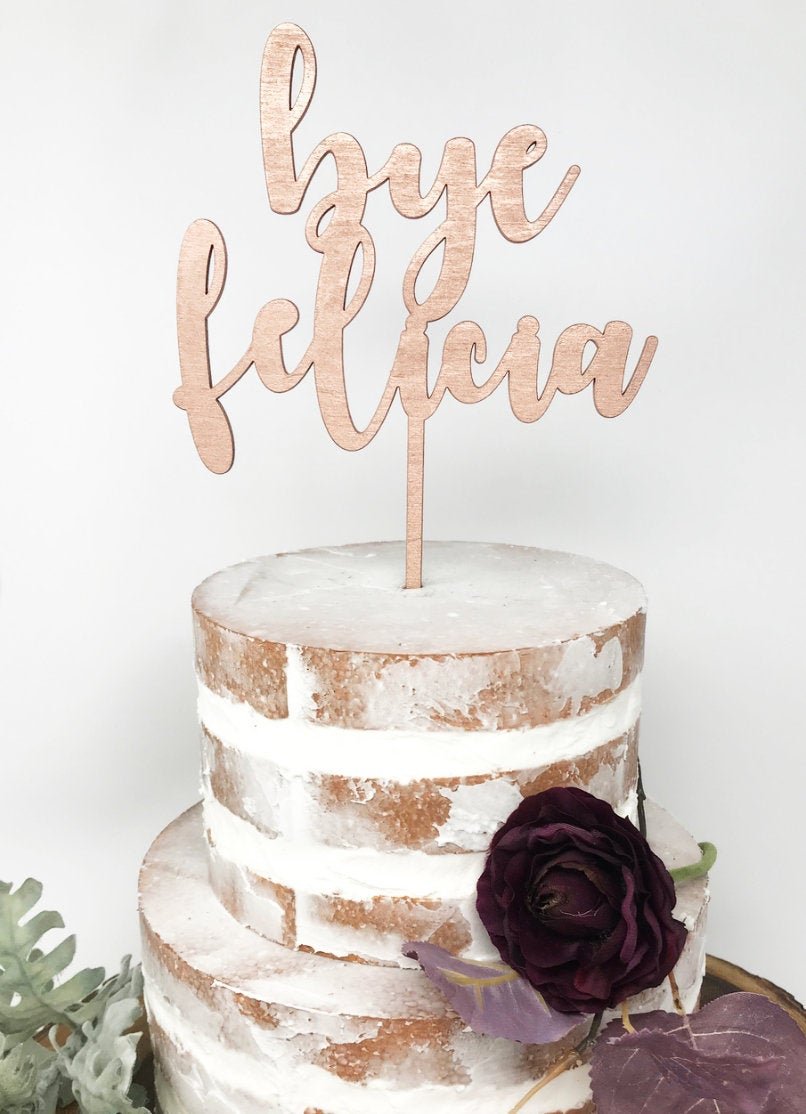 Custom Wood Cake Topper - Faux Theory Design