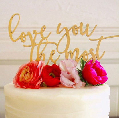 Custom Wood Cake Topper - Faux Theory Design