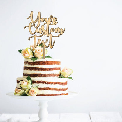 Custom Wood Cake Topper - Faux Theory Design