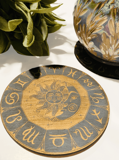 Distressed Zodiac Coasters - Faux Theory Design
