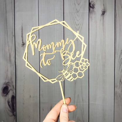Mommy to Bee Geometric Cake Topper