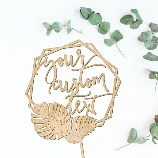 Personalized Tropical Wedding Cake Topper