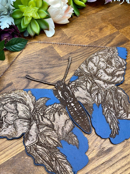 Floral Butterfly Wall Hanging - Faux Theory Design
