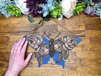 Floral Butterfly Wall Hanging - Faux Theory Design