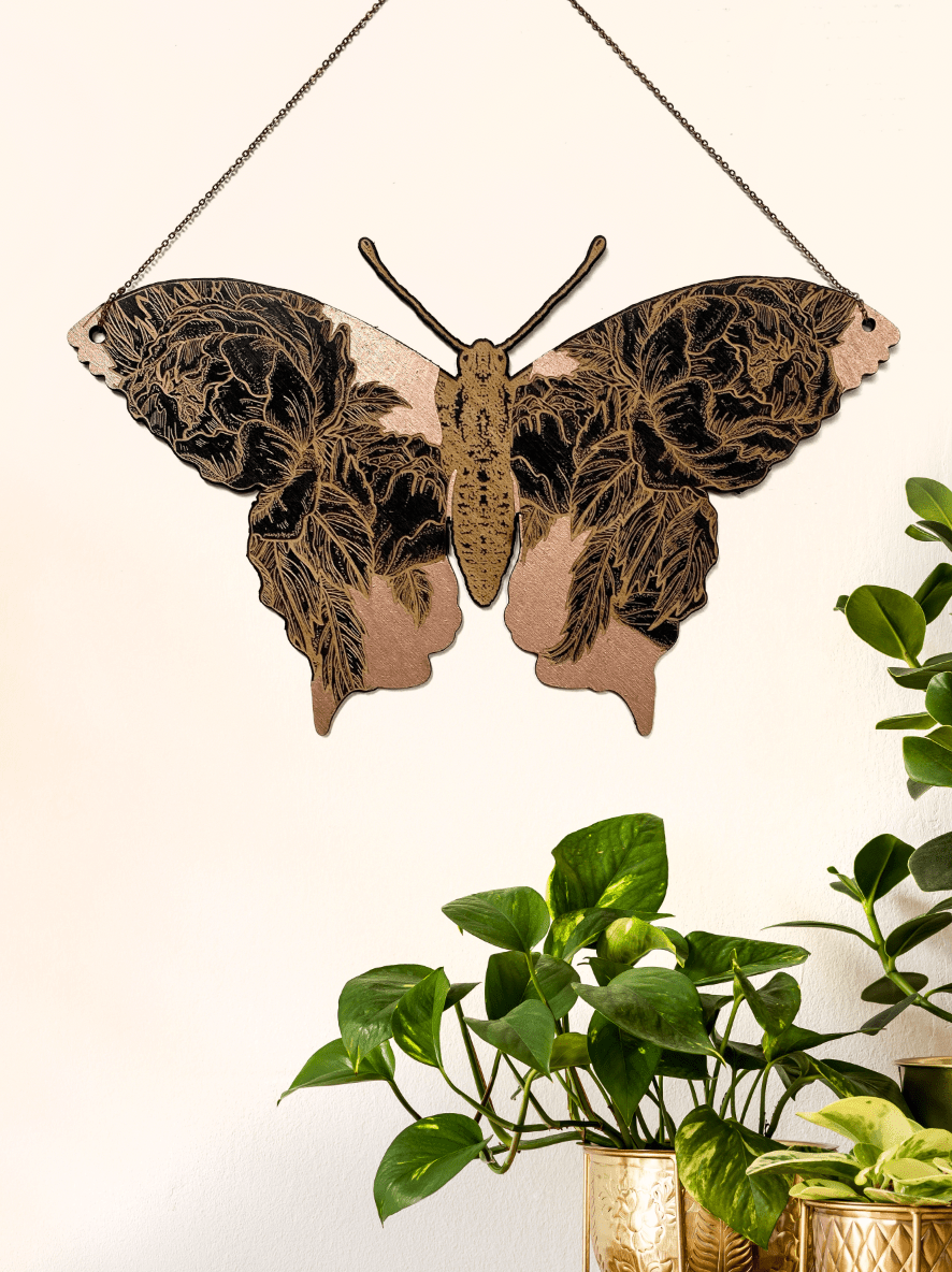 Floral Butterfly Wall Hanging - Faux Theory Design