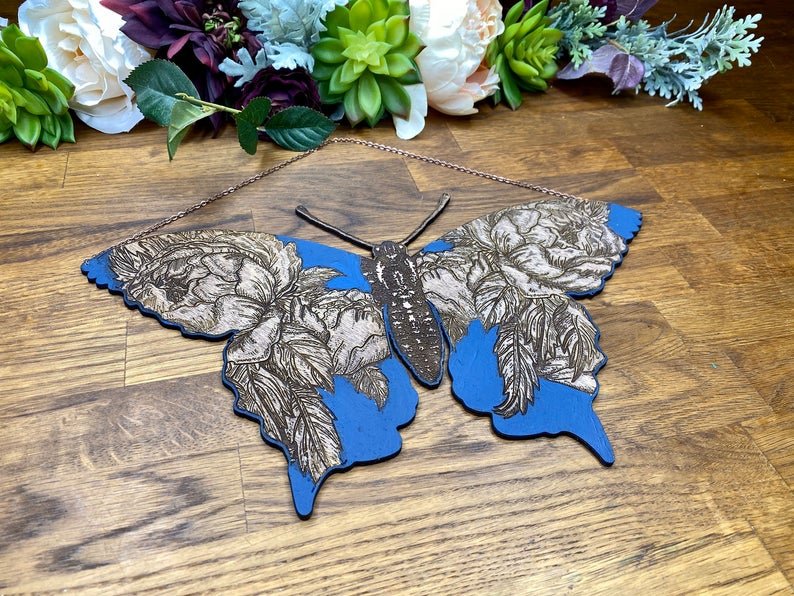 Floral Butterfly Wall Hanging - Faux Theory Design