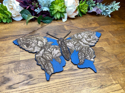 Floral Butterfly Wall Hanging - Faux Theory Design