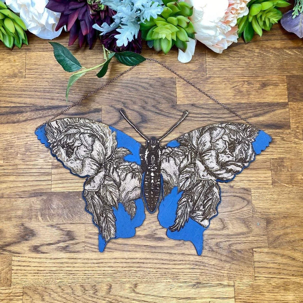 Floral Butterfly Wall Hanging - Faux Theory Design