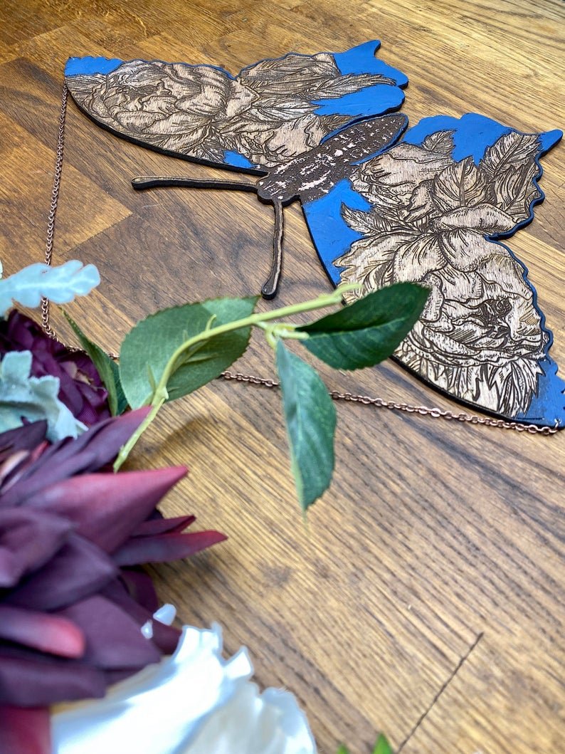 Floral Butterfly Wall Hanging - Faux Theory Design