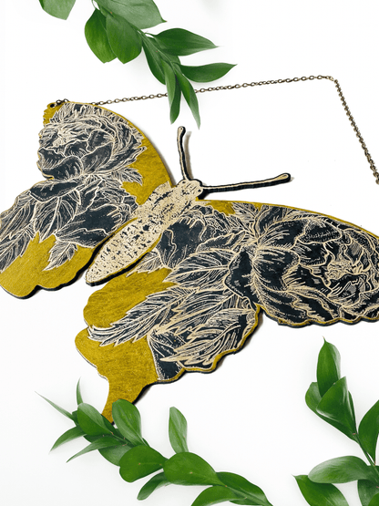 Floral Butterfly Wall Hanging - Faux Theory Design