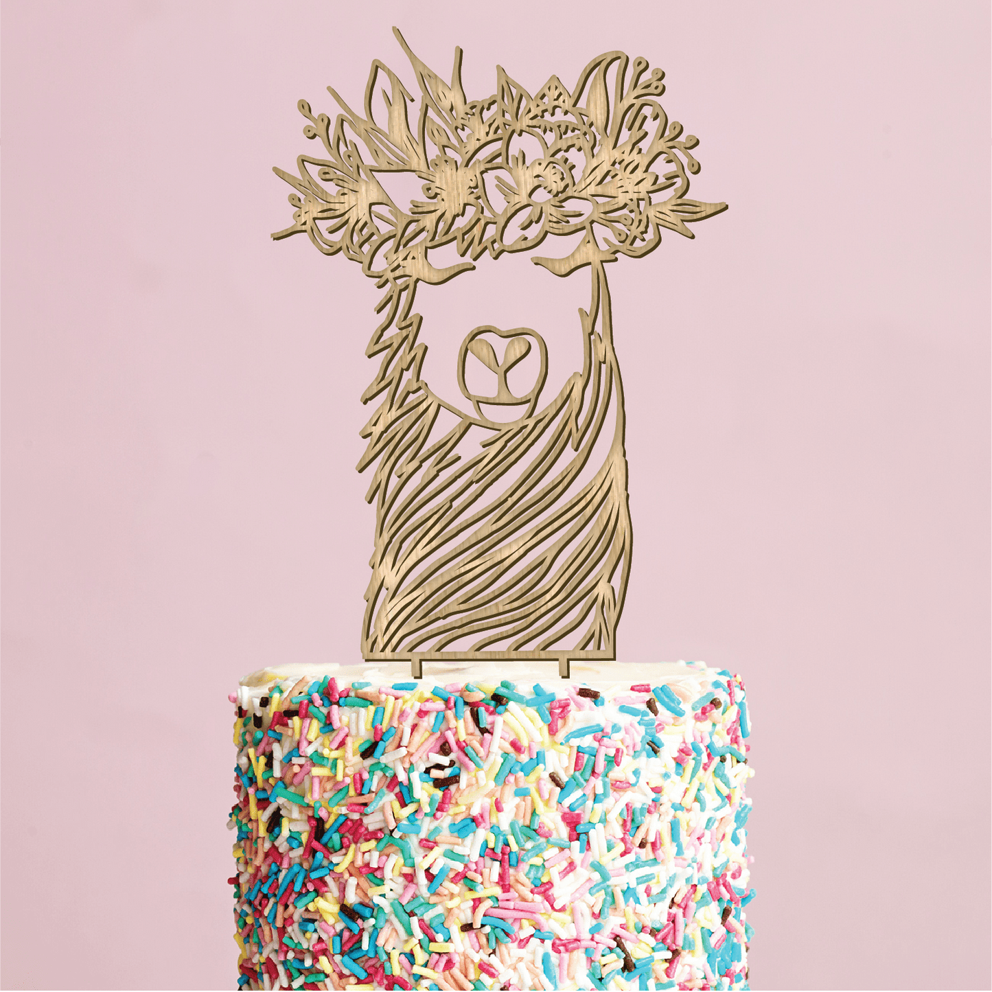 Floral Llama Cake Topper - Faux Theory Design