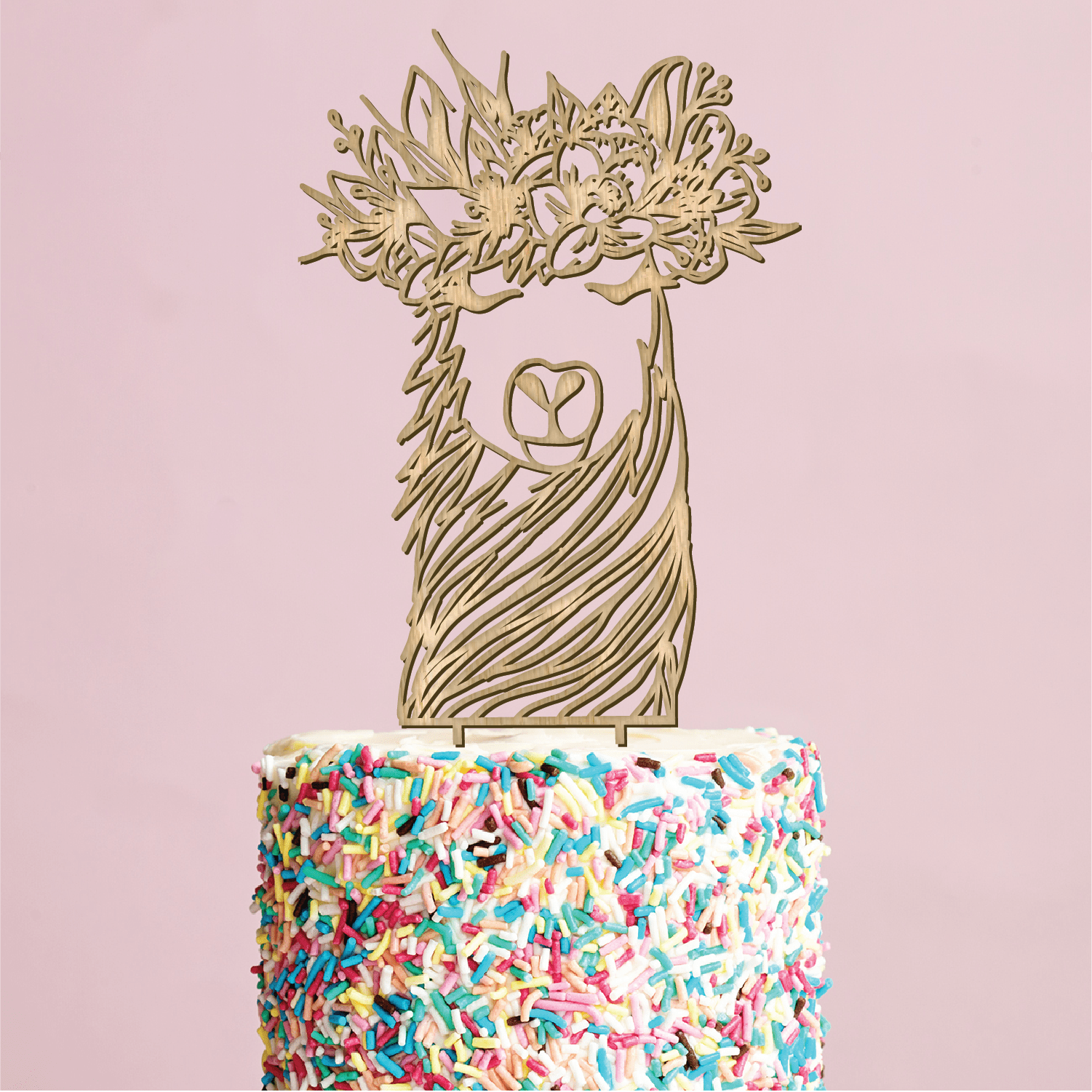 Floral Llama Cake Topper - Faux Theory Design