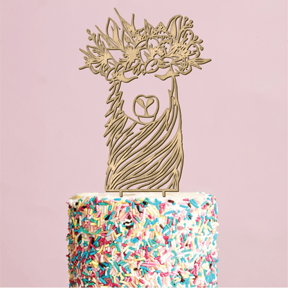 Floral Llama Cake Topper - Faux Theory Design