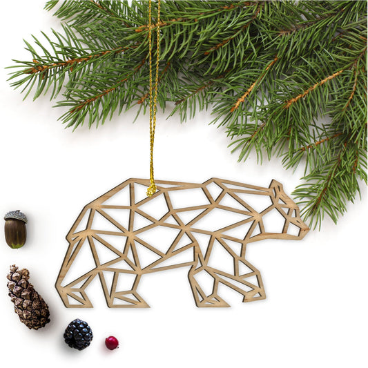 Geometric Bear Ornament - Faux Theory Design