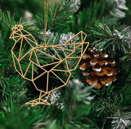 Geometric Chicken Ornament - Faux Theory Design
