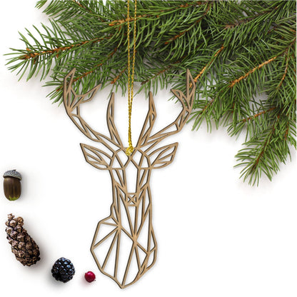 Geometric Deer Ornament - Faux Theory Design