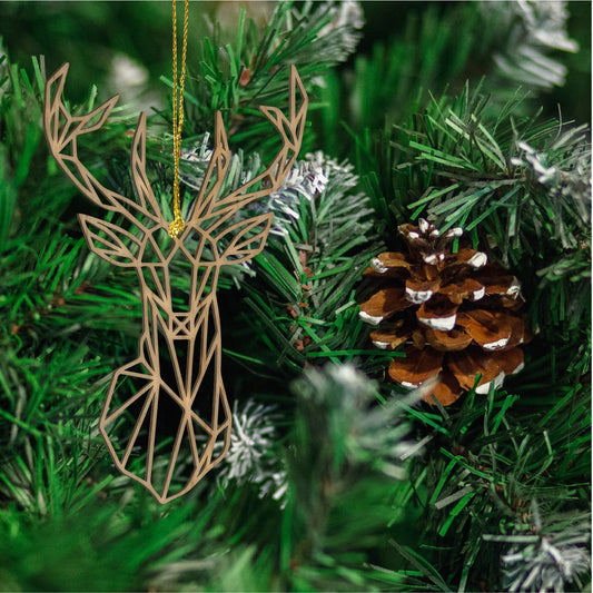 Geometric Deer Ornament - Faux Theory Design