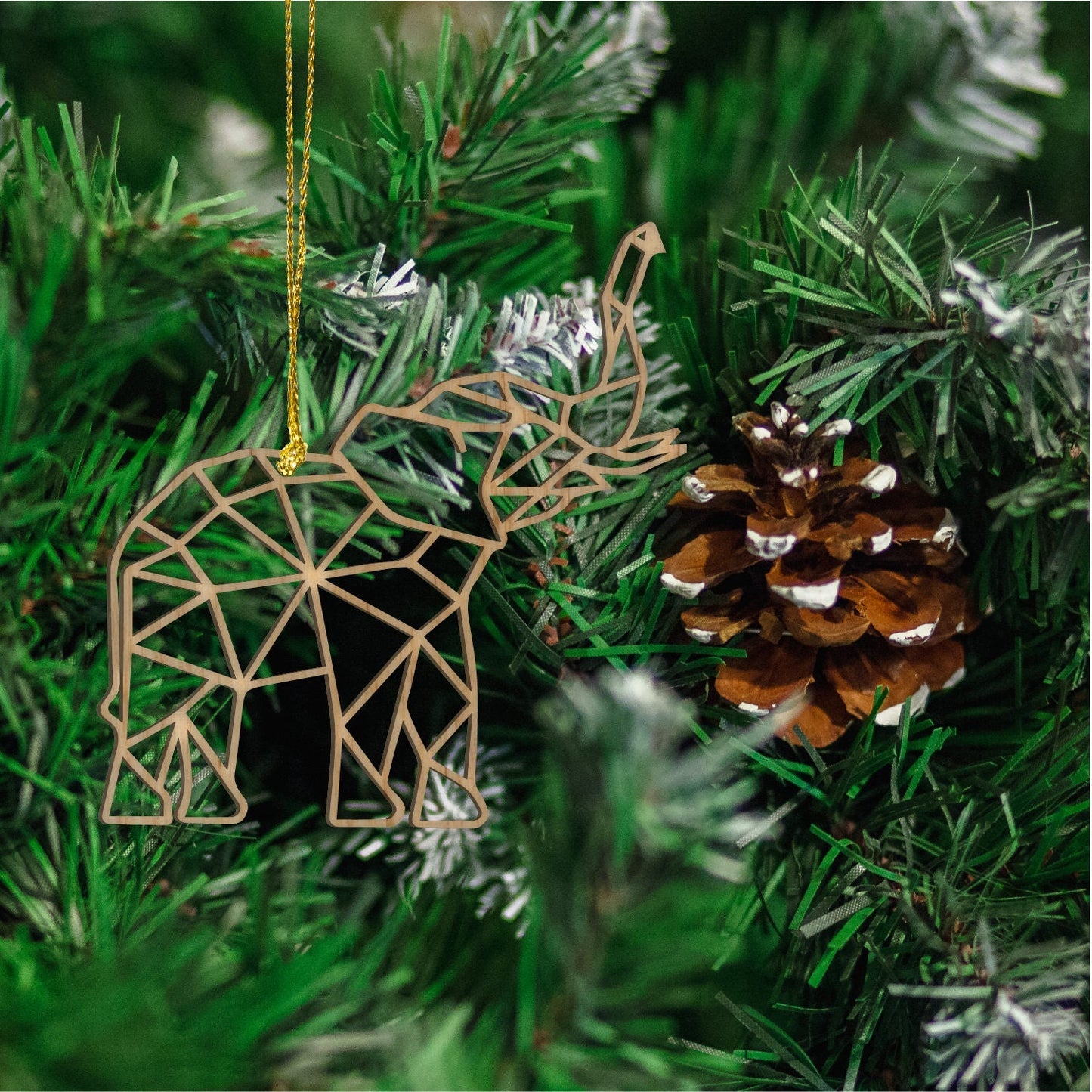 Geometric Elephant Ornament - Faux Theory Design