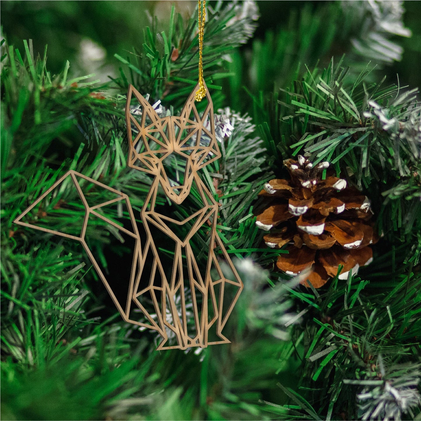 Geometric Fox Ornament - Faux Theory Design