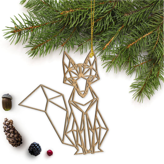 Geometric Fox Ornament - Faux Theory Design