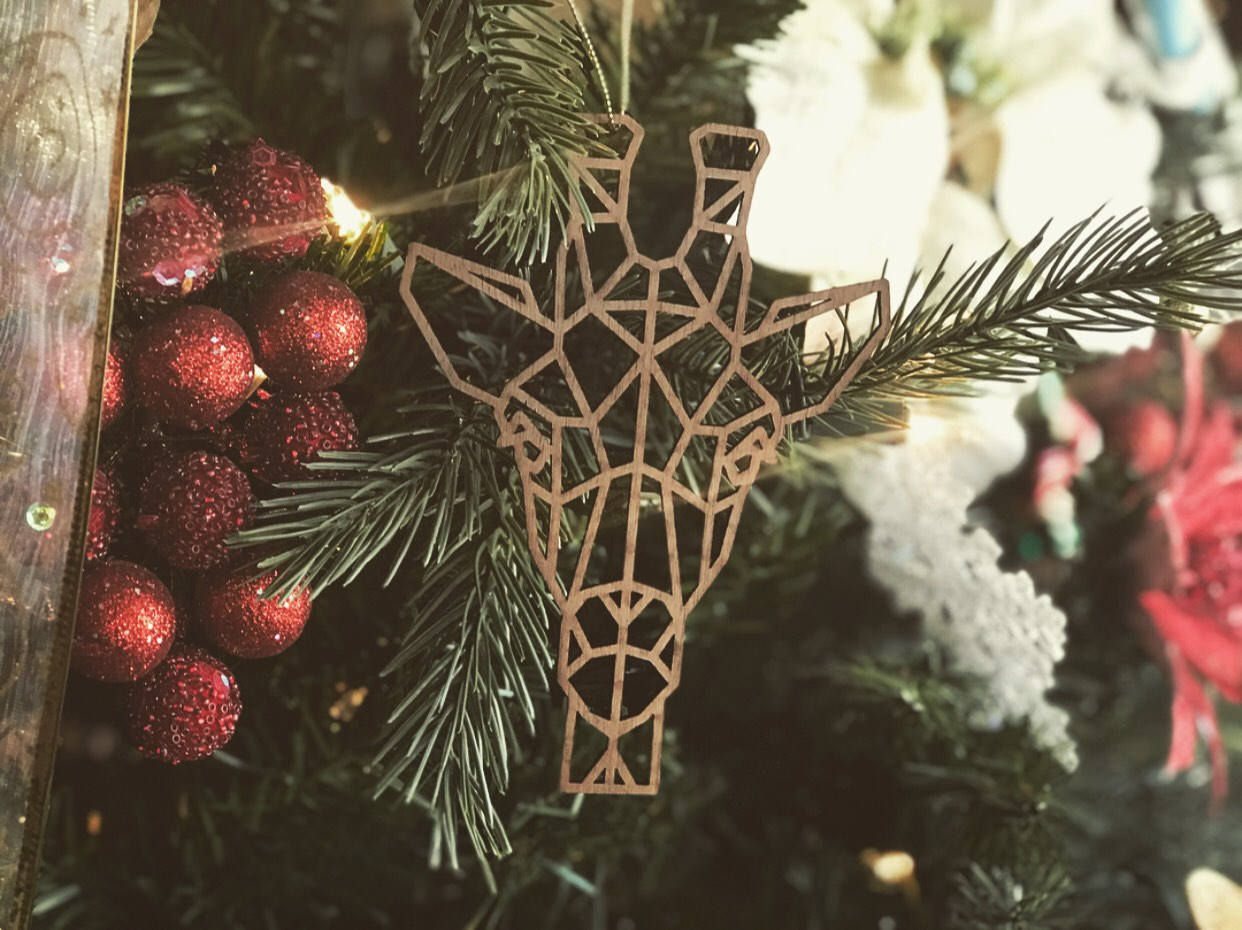 Geometric Giraffe Ornament - Faux Theory Design