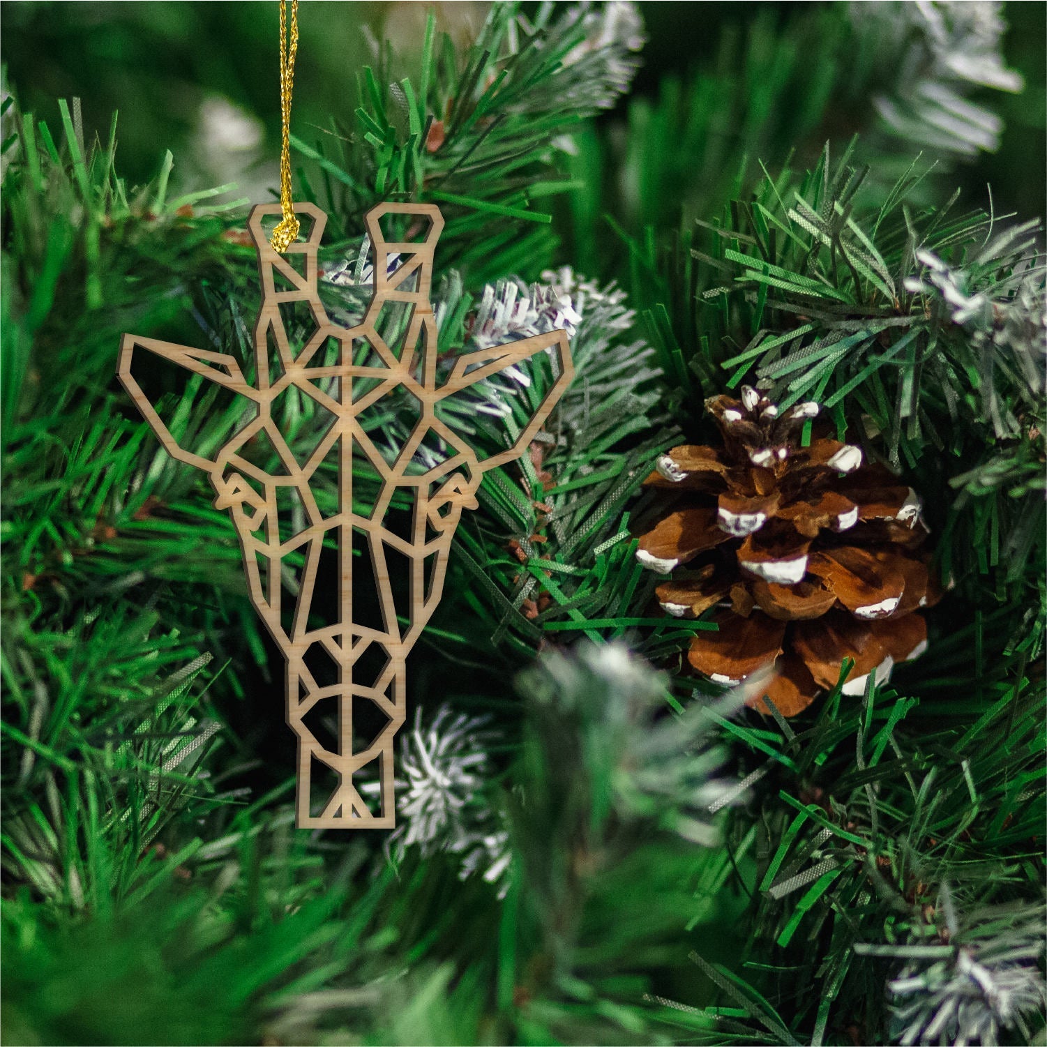 Geometric Giraffe Ornament - Faux Theory Design
