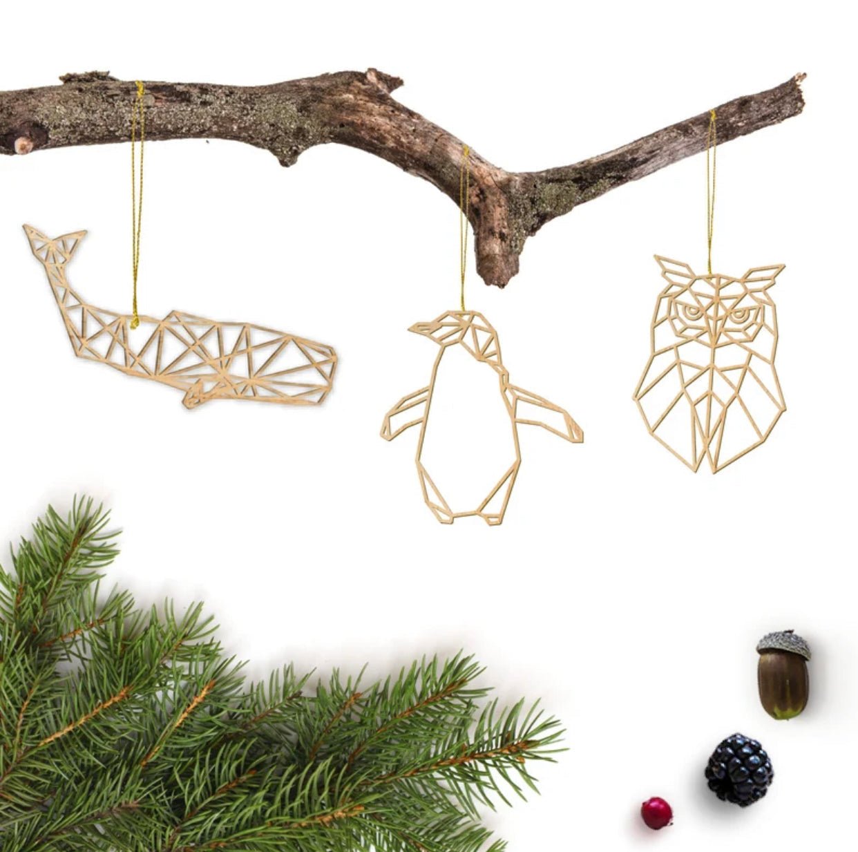 Geometric Owl Ornament - Faux Theory Design