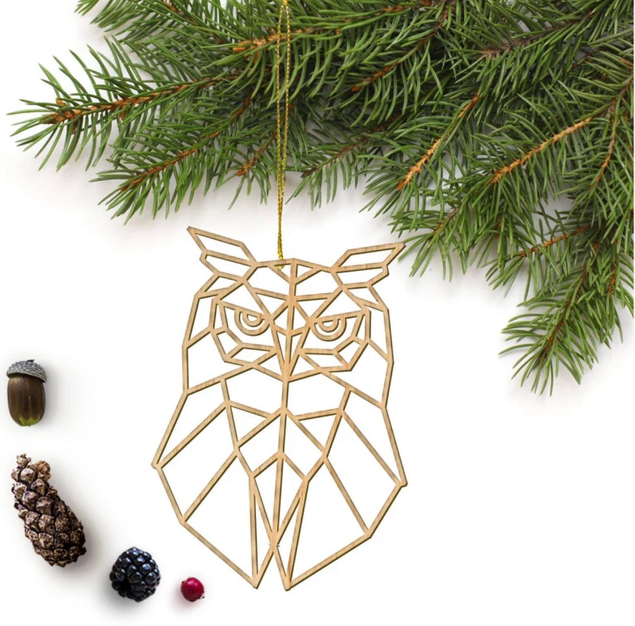 Geometric Owl Ornament - Faux Theory Design
