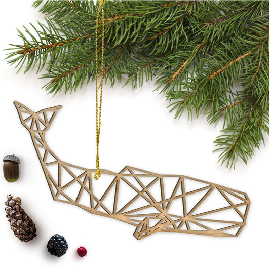 Geometric Whale Ornament - Faux Theory Design