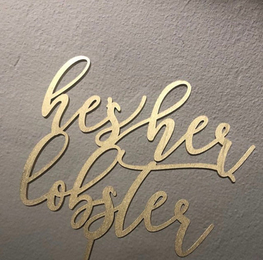 He's Her Lobster Cake Topper - Faux Theory Design