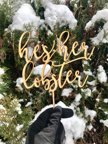 He's Her Lobster Cake Topper - Faux Theory Design