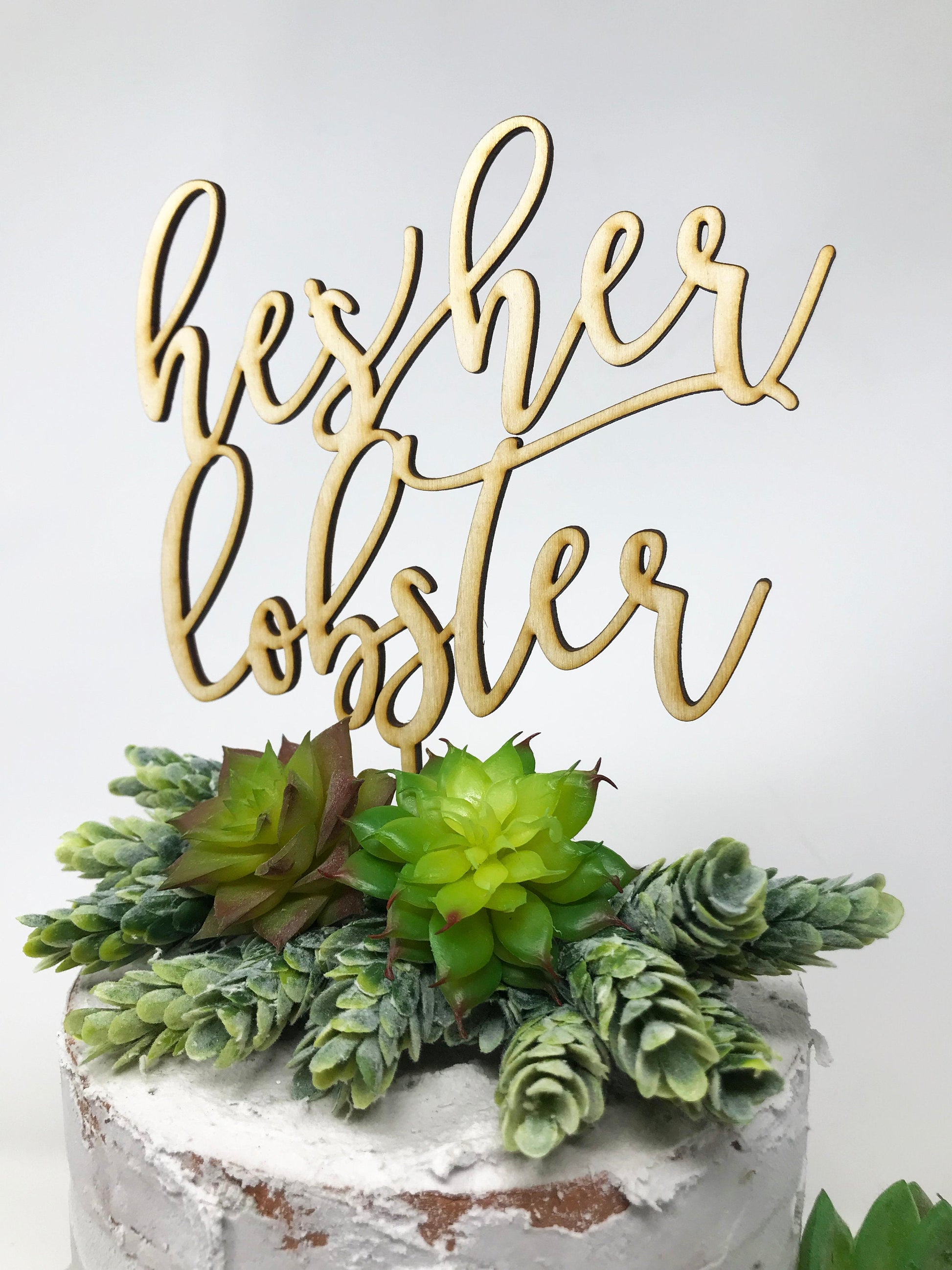 He's Her Lobster Cake Topper - Faux Theory Design