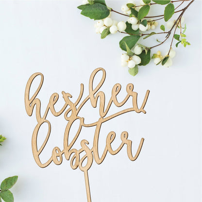 He's Her Lobster Cake Topper - Faux Theory Design