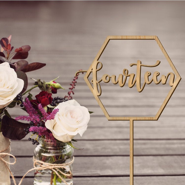 Hexagon Table Numbers - Faux Theory Design