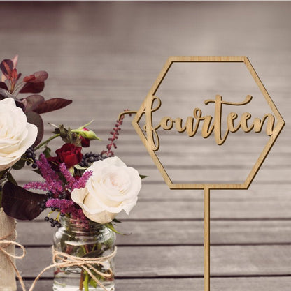 Hexagon Table Numbers - Faux Theory Design