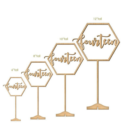 Hexagon Table Numbers - Faux Theory Design